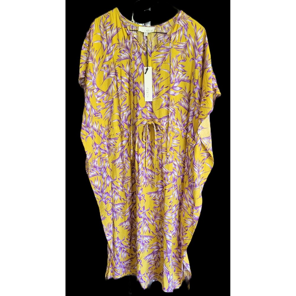 Pinch Size Medium Kaftan Dress Short Sleeve Tropical Cover Up Anthropologie NWT